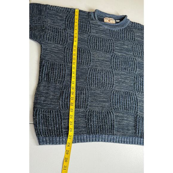 Vintage John Baner Jumper Sweater Mens XL Blue Knit Wool Fisherman Grampacore - Picture 6 of 8